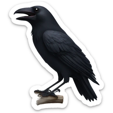Black raven laughing sticker