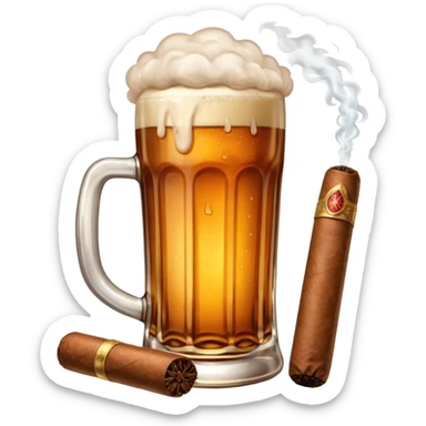 Beer & cigar sticker