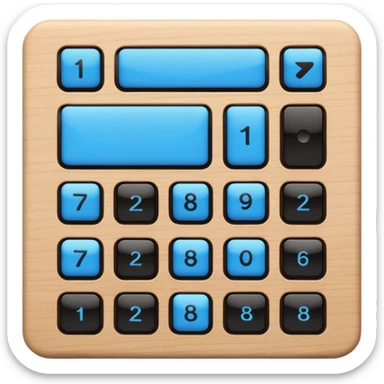 rectangle wooden keypad with a blue small screen sticker