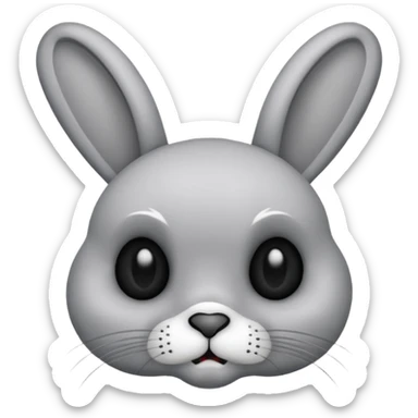 Emoji d'une peluche lapin a tete de mort sticker