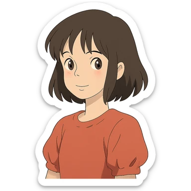 anime girl in ghibli style sticker