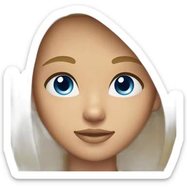 a girl with blonde hair and tan skin and blue eyes sticker