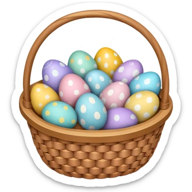 basket full of easter eggs sticker