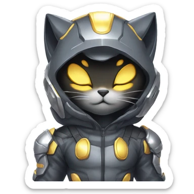 Catboy-Chibi-Sona-Shiny-Fakémon with a mask full body sticker