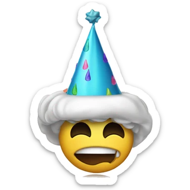 tears with party hat  sticker