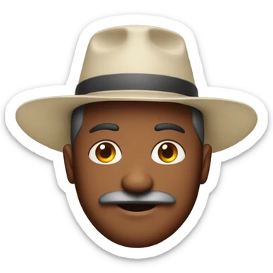 barbecue guy with mustache and hat sticker