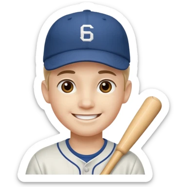 baseball hatted boy sticker