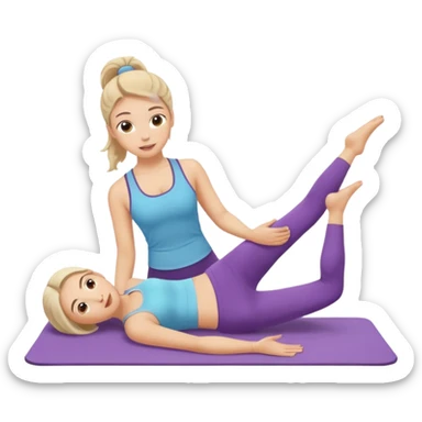 Cute girl doing pilates exercises sticker
