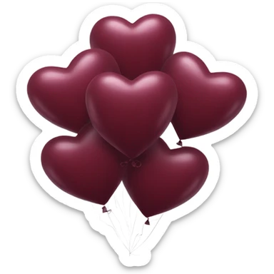 Hearts burgundy balloons  sticker