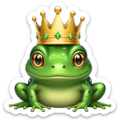frog with a crown sticker