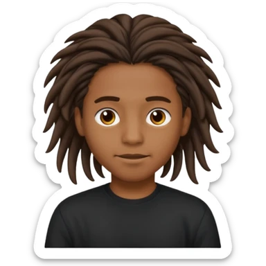 A boy oooking the other way that’s brown skinned with long twist in his hair with black shirt on  sticker