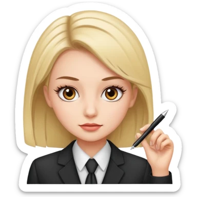 girl with office clothes and long lashes sticker