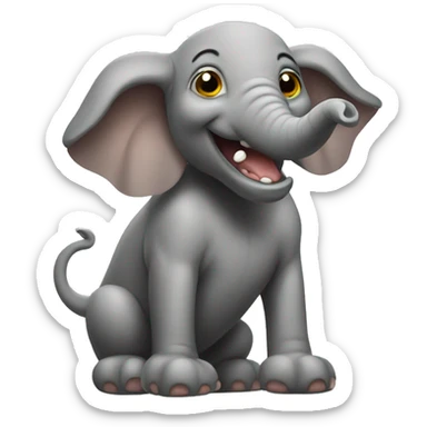 A mixture of elephant,dog,lizard sticker
