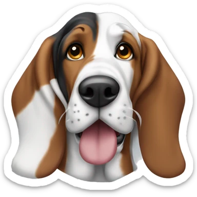 Bassethound tricolor sticker