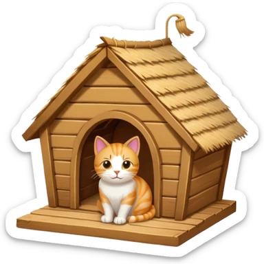 Cat hut sticker