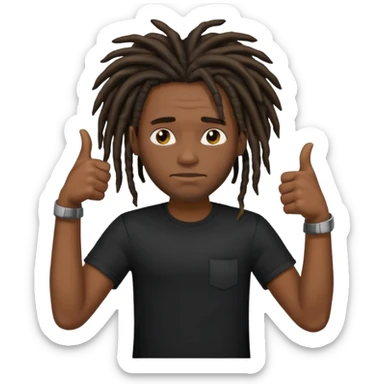 Thumbs down black skinned guys with dreads sticker