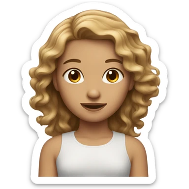 Pretty Girl with light brown wavy hair  sticker