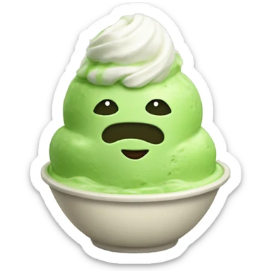 matcha ice cream in a bowl sticker