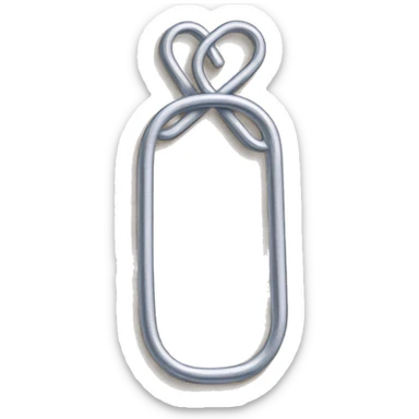 A heart-shaped paper clip sticker