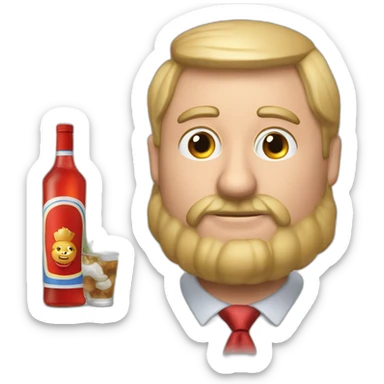 Poutine homme politique  qui boit de la vodka réaliste sticker