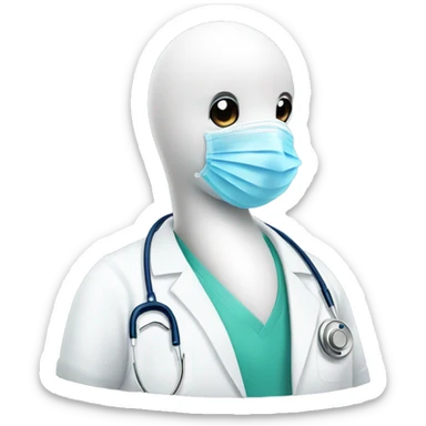 a swan with a surgical mask and stethoscope  sticker