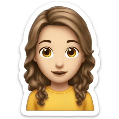 Couple blanc ado fille garçon cheveux bruns sticker