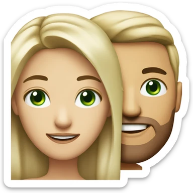 Couple of a woman with blonde hair and green eyes and man with dirty blonde hair and blue eyes  sticker
