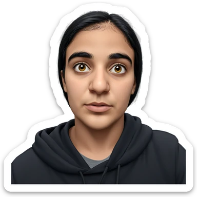 intense gaze of black-haired boy sticker