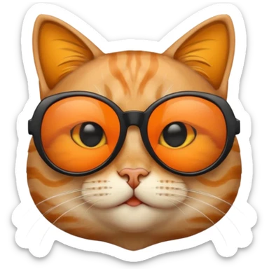 cat wearing sunglasses, simple and expressive sticker