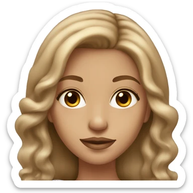 Glamorous gorgeous girl with light brown hair sticker