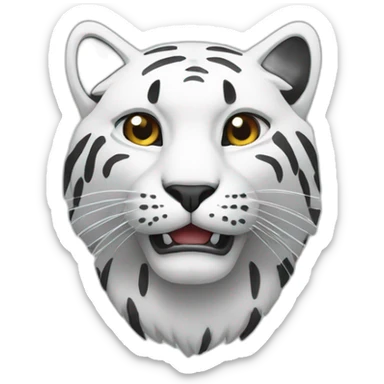 Big cat white and black agresiv sticker