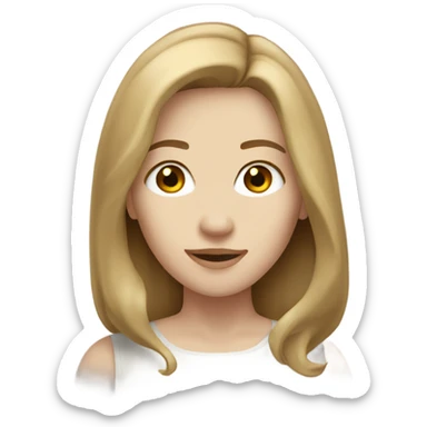 pale pretty woman with shoulder length light brown hair sticker