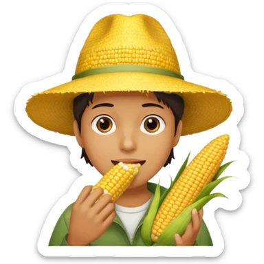 someone taking a corn shit sticker