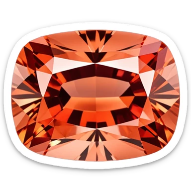 Cushion cut Padparadscha sapphire with salmon coral color and exceptional brilliance sticker