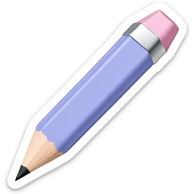 Chunky periwinkle pencil with light pink eraser, pencil emoji  sticker