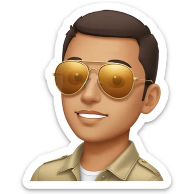 mirrored aviators three quarters view sticker