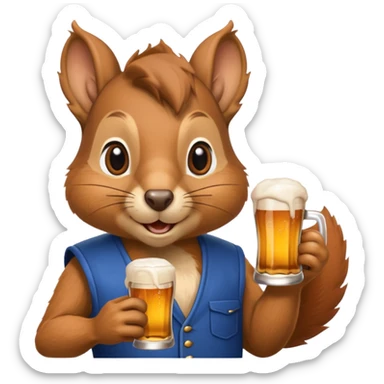 Has a  Teodoro la ardilla con una chela sticker