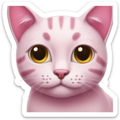 Gato con moñito rosado  sticker