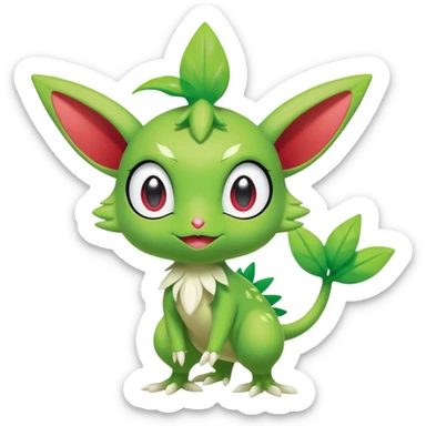 Ugly Fey Toony Axew-Celebi-Shaymin sticker