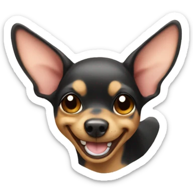 mini pincher smiling sticker