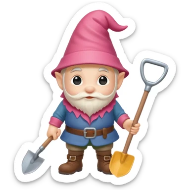 gnome with shovel sticker
