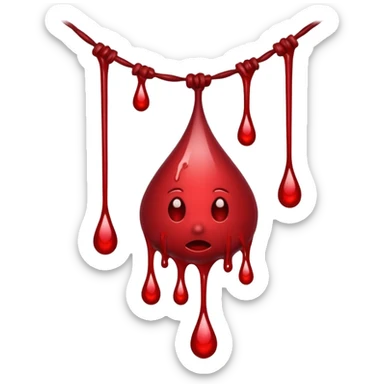 Melting dripping blood running downwards  strings of dark blood sticker