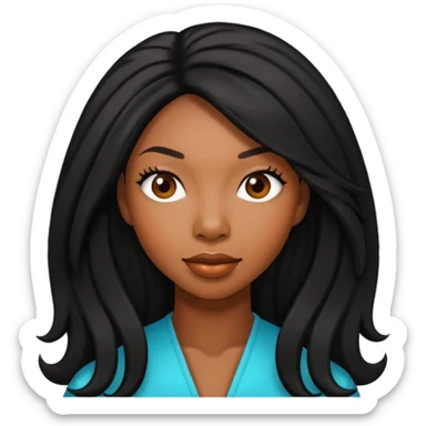 Brandy Norwood with black long hair sticker