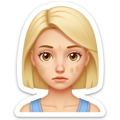 Woman with bad acne sticker