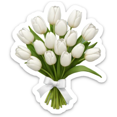 white tulip bouquet  sticker