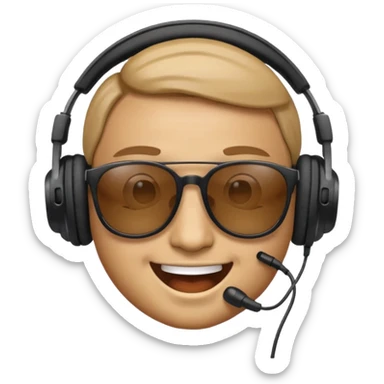 make an face emoji. I will use it for my music playlist. so make it cool and about music sticker