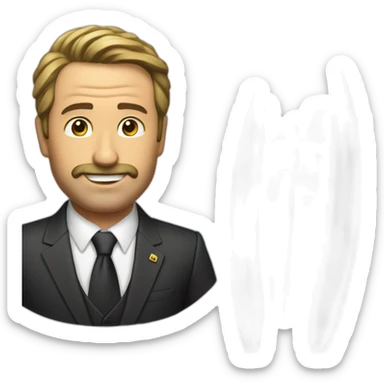 presidente boric en tabla de surf sticker