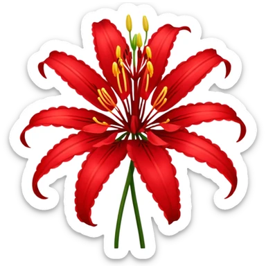 Red spider Lily flower sticker