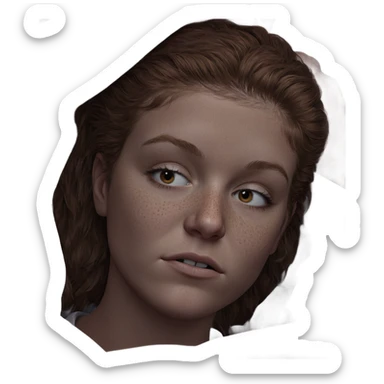 freckled girl portrait silence sticker