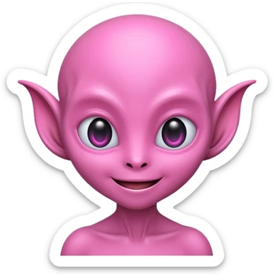 Pink alien sweety sticker